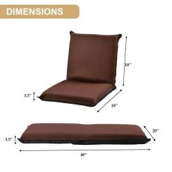 19.5 in. Brown Cotton 2-Seater Adjustable Floor Sleeper Chair by Boyel Living -MODWAY store brown boyel living sofa beds of wf008060daa 44 1000