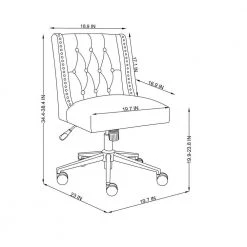 Chocolate Brown Comfortable and Durable Nailhead Trim Velvet Seat Task Chairs with Adjustable Height by Boyel Living -MODWAY store brown boyel living task chairs sd cmc6202 br c3 1000