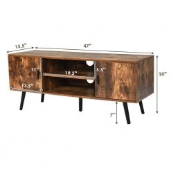 47 in. Brown Industrial TV Stand Fits TVs Up to 55 in with Storage Cabinets by Boyel Living -MODWAY store brown boyel living tv stands hysn 64409cf 1f 1000
