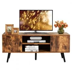 47 in. Brown Industrial TV Stand Fits TVs Up to 55 in with Storage Cabinets by Boyel Living -MODWAY store brown boyel living tv stands hysn 64409cf c3 1000