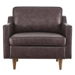 Impart Genuine Brown Leather Armchair by MODWAY -MODWAY store brown modway accent chairs eei 5555 brn 4f 1000