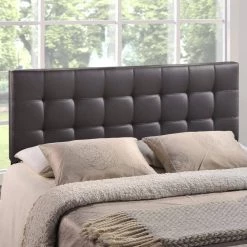 Lily Brown Queen Upholstered Vinyl Headboard by MODWAY 11 Lily Brown Queen Upholstered Vinyl Headboard by MODWAY -MODWAY store brown modway headboards mod 5130 brn 31 1000