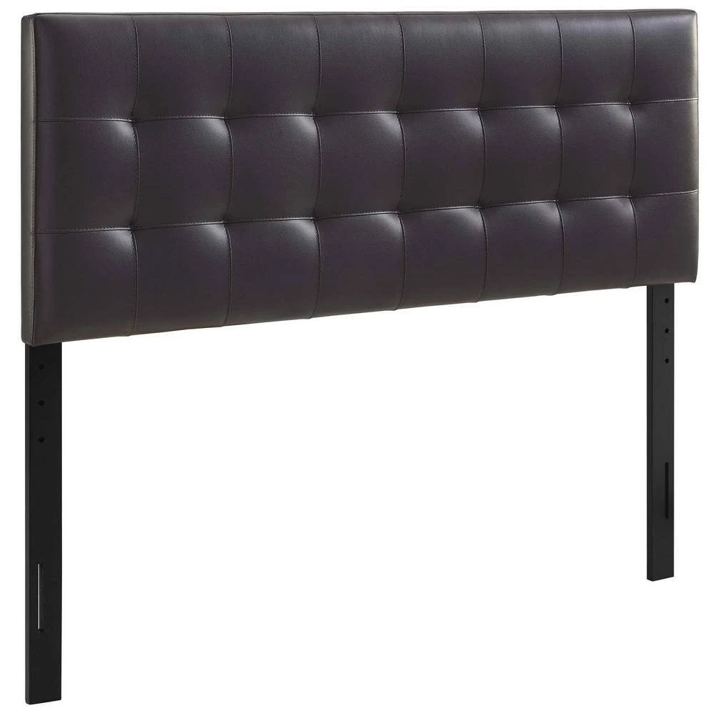 Lily Brown Queen Upholstered Vinyl Headboard by MODWAY 6 Lily Brown Queen Upholstered Vinyl Headboard by MODWAY - Image 4
