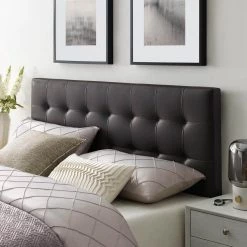 Lily Brown Queen Upholstered Vinyl Headboard by MODWAY 9 Lily Brown Queen Upholstered Vinyl Headboard by MODWAY -MODWAY store brown modway headboards mod 5130 brn c3 1000