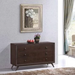 Tracy 3-Drawers Cappuccino Wood Dresser by MODWAY -MODWAY store cappuccino modway dressers mod 5241 cap 31 1000