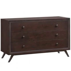 Tracy 3-Drawers Cappuccino Wood Dresser by MODWAY