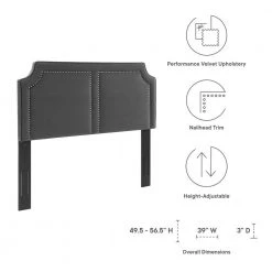 Cynthia Performance 39in Velvet Twin Headboard in Charcoal by MODWAY -MODWAY store charcoal modway headboards mod 6565 cha 1f 1000
