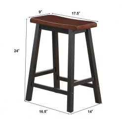 2-Piece 24 in. Height Wood Dining Room Bar Stools in Coffee by Boyel Living -MODWAY store coffee boyel living bar stools hysn 58978cf 1f 1000