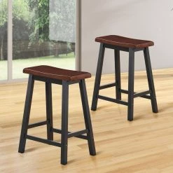 2-Piece 24 in. Height Wood Dining Room Bar Stools in Coffee by Boyel Living -MODWAY store coffee boyel living bar stools hysn 58978cf 31 1000