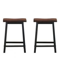 2-Piece 24 in. Height Wood Dining Room Bar Stools in Coffee by Boyel Living -MODWAY store coffee boyel living bar stools hysn 58978cf c3 1000