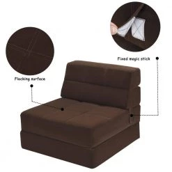 Coffee Flocked Cloth Tri-Fold Folding Chair Convertible Sleeper/Longer Bed Chair by Boyel Living 17 Coffee Flocked Cloth Tri-Fold Folding Chair Convertible Sleeper/Longer Bed Chair by Boyel Living -MODWAY store coffee boyel living bean bag chairs hysn 58039cf fa 1000