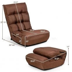 Coffee 4-Position Adjustable Backrest & Head Floor Chair Folding Lazy Sofa by Boyel Living -MODWAY store coffee boyel living bean bag chairs hysn 66375cf 66 1000