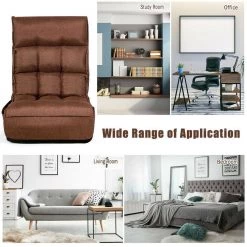 Coffee 4-Position Adjustable Backrest & Head Floor Chair Folding Lazy Sofa by Boyel Living -MODWAY store coffee boyel living bean bag chairs hysn 66375cf c3 1000