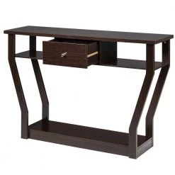 47 in. Coffee Rectangle Wood Modern Console Table with Drawer and Shelf by Boyel Living -MODWAY store coffee boyel living console tables hysn 60291cf c3 1000