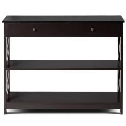 39 in. Coffee Rectangle Wood Console Table with Drawer and Storage Shelves by Boyel Living -MODWAY store coffee boyel living console tables hysn 66090cf c3 1000