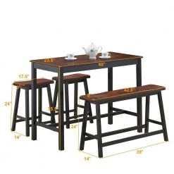 Coffee 4-Piece Solid Wood Dinning Table Set with Armless Chairs by Boyel Living -MODWAY store coffee boyel living dining room sets hysn 58977cf 4f 1000