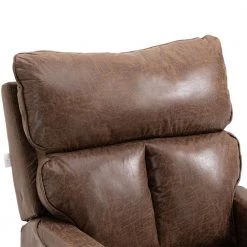 35.5 in. W Faux Leather Manual Standard Glider Recliner Coffee by Boyel Living -MODWAY store coffee boyel living recliners wfsq 20sp10 1f 1000