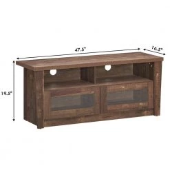 47.5 in. Coffee TV Stand Fits TVs Up to 55 in Entertainment Center with Shelves by Boyel Living -MODWAY store coffee boyel living tv stands hysn 65203 1f 1000
