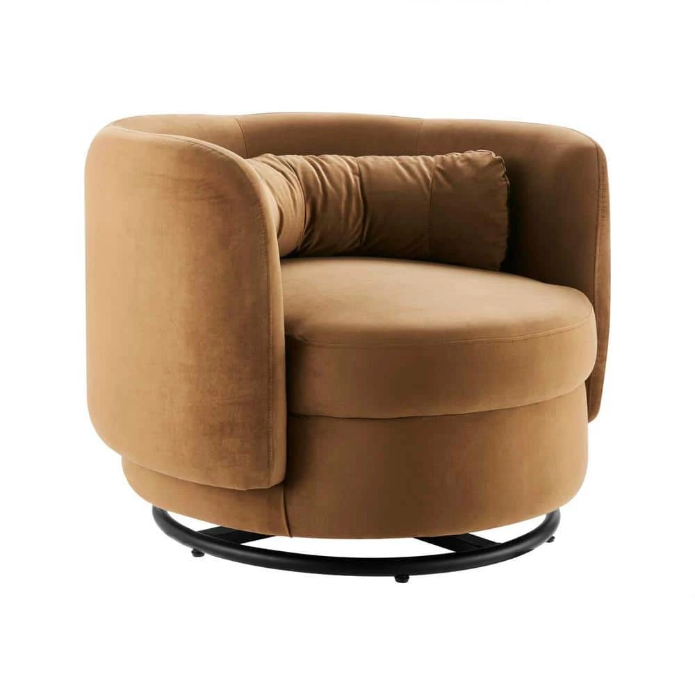 Relish Cognac Performance Velvet Performance Velvet Swivel Chair by MODWAY 3 Relish Cognac Performance Velvet Performance Velvet Swivel Chair by MODWAY
