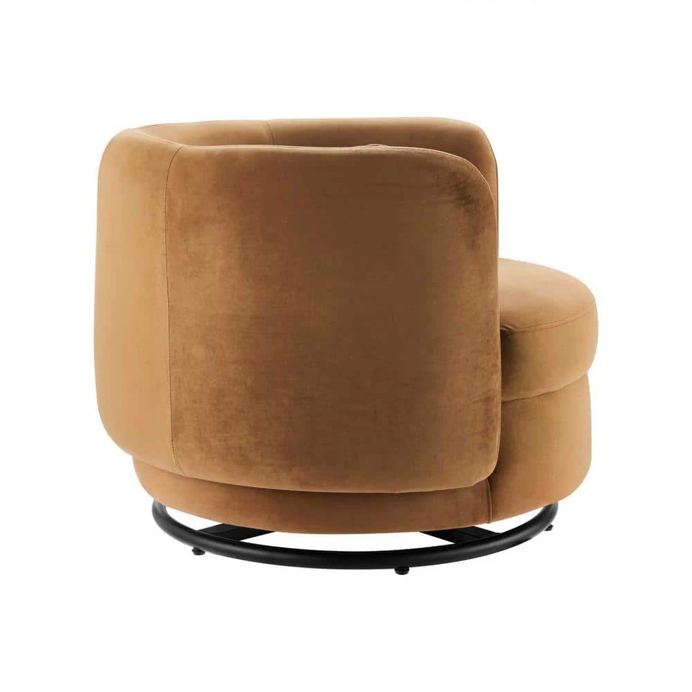 Relish Cognac Performance Velvet Performance Velvet Swivel Chair by MODWAY 4 Relish Cognac Performance Velvet Performance Velvet Swivel Chair by MODWAY - Image 2
