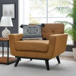 Engage Performance Velvet Armchair in Cognac by MODWAY -MODWAY store cognac modway accent chairs eei 5598 cog 31 1000