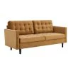Exalt 75 in. Wide Tufted Squared Arm Performance Velvet Modern Straight Sofa in Cognac by MODWAY -MODWAY store cognac modway sofas couches eei 4444 cog 64 1000