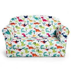 Kids Dinosaur Armrest Couch Velvet Armchair by Boyel Living