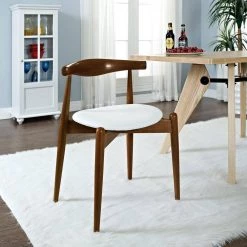 Stalwart Dark Walnut White Dining Side Chair by MODWAY -MODWAY store dark walnut white modway dining chairs eei 1080 dwl whi 31 1000