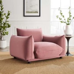 Copious Dusty Rose Performance Velvet Armchair by MODWAY -MODWAY store dusty rose modway accent chairs eei 5472 dus c3 1000