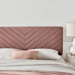 Alyson Chevron Tufted Performance Velvet Full / Queen Headboard in Dusty Rose by MODWAY -MODWAY store dusty rose modway headboards mod 6144 dus 40 1000