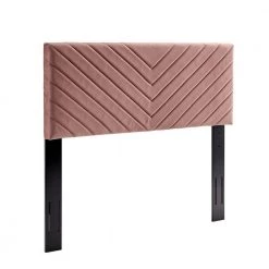 Alyson Chevron Tufted Performance Velvet Full / Queen Headboard in Dusty Rose by MODWAY