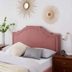 Lucia Dusty Rose Red King/California King Performance Velvet Headboard by MODWAY -MODWAY store dusty rose modway headboards mod 6313 dus c3 1000