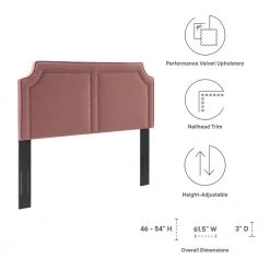 Cynthia Performance 61.5in Velvet Full/Queen Headboard in Dusty Rose by MODWAY -MODWAY store dusty rose modway headboards mod 6566 dus 1f 1000