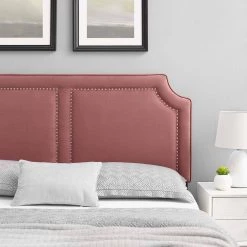 Cynthia Performance 61.5in Velvet Full/Queen Headboard in Dusty Rose by MODWAY -MODWAY store dusty rose modway headboards mod 6566 dus 76 1000