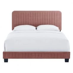 Celine Dusty Rose Channel Tufted Performance Velvet King Bed by MODWAY -MODWAY store dusty rose modway panel beds mod 6329 dus 44 1000