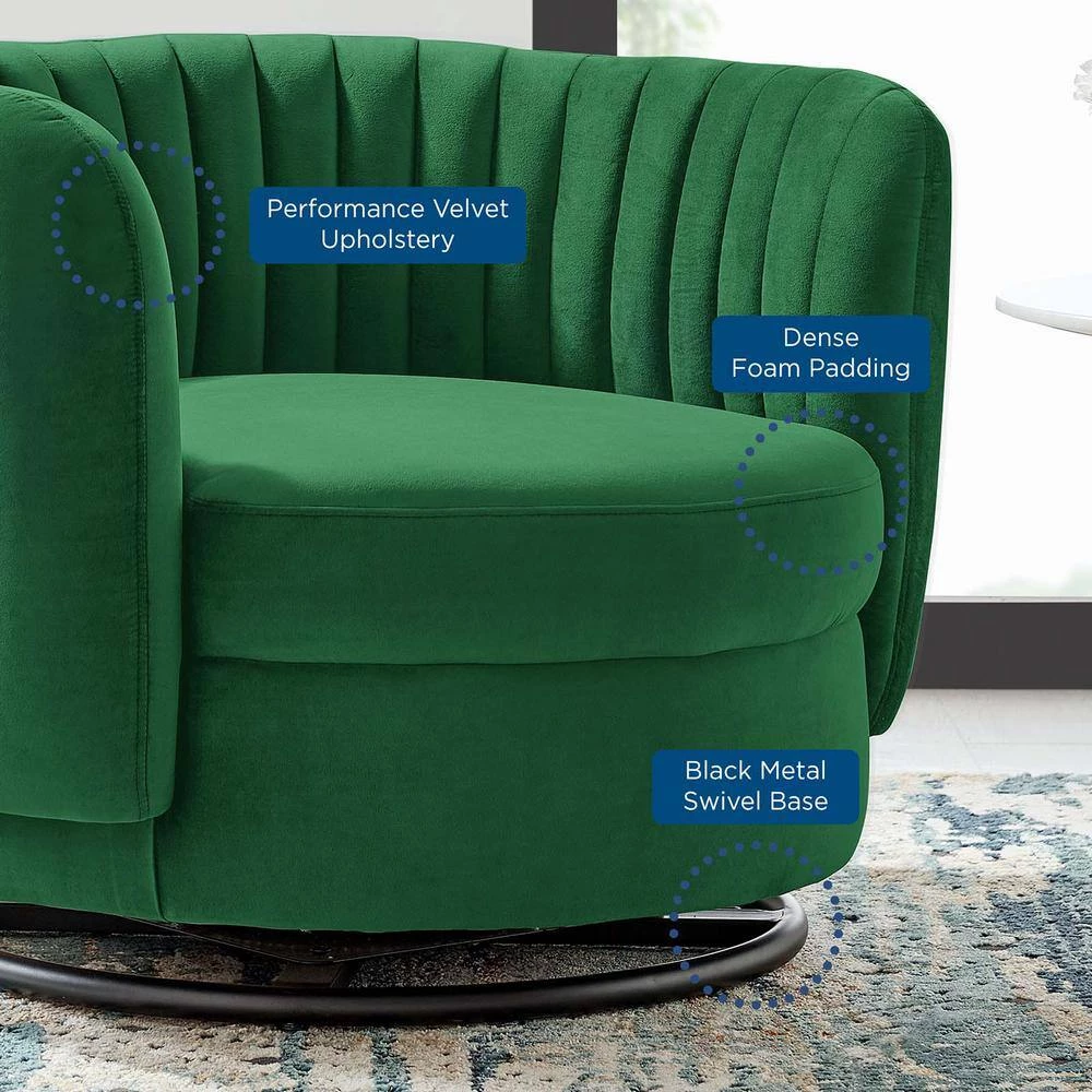 Embrace Emerald Tufted Performance Velvet Swivel Chair by MODWAY 7 Embrace Emerald Tufted Performance Velvet Swivel Chair by MODWAY - Image 5