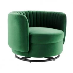 Embrace Emerald Tufted Performance Velvet Swivel Chair by MODWAY