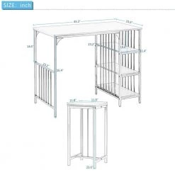 5-Piece Espresso Counter Height Dining Set with 3-Tier Storage Shelf for Kitchen and Dining Room by Boyel Living -MODWAY store espresso boyel living dining room sets tm wf195376aap 1f 1000