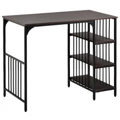 5-Piece Espresso Counter Height Dining Set with 3-Tier Storage Shelf for Kitchen and Dining Room by Boyel Living -MODWAY store espresso boyel living dining room sets tm wf195376aap 4f 1000