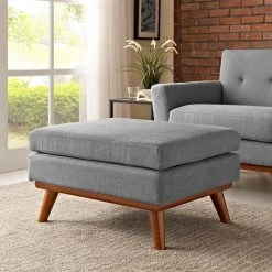 Expectation Gray Engage Upholstered Fabric Ottoman by MODWAY -MODWAY store expectation gray modway ottomans eei 1797 gry 31 1000