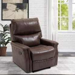 Faux Leather Club Manual Glider Recliner Expresso by Boyel Living 15 Faux Leather Club Manual Glider Recliner Expresso by Boyel Living -MODWAY store expresso boyel living recliners wfsq 15sp14 31 1000