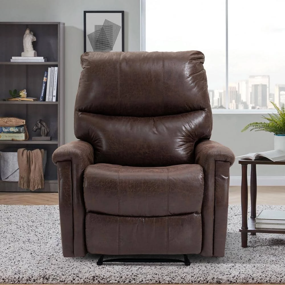Faux Leather Club Manual Glider Recliner Expresso by Boyel Living 4 Faux Leather Club Manual Glider Recliner Expresso by Boyel Living - Image 2