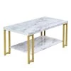 39.5 in. Gold Modern Coffee Table with Faux Marble Top by Boyel Living 1 39.5 in. Gold Modern Coffee Table with Faux Marble Top by Boyel Living -MODWAY store gold boyel living coffee tables hysn 66338 64 1000
