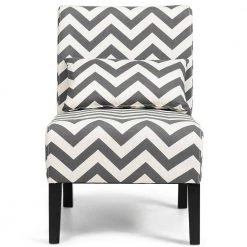 Gray and Beige Stripe Accent Chair with Lumbar Pillow by Boyel Living 10 Gray and Beige Stripe Accent Chair with Lumbar Pillow by Boyel Living -MODWAY store gray beige boyel living dining chairs wf hw64436gr c3 1000