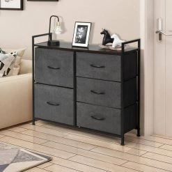 5-Dorm Dark Gray Room Unit Side Drawers Storage Cabinet by Boyel Living 15 5-Dorm Dark Gray Room Unit Side Drawers Storage Cabinet by Boyel Living -MODWAY store gray boyel living accent cabinets hysn 61823gr 31 1000