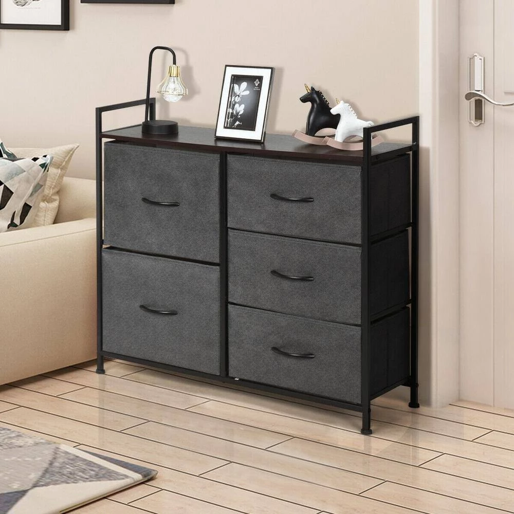 5-Dorm Dark Gray Room Unit Side Drawers Storage Cabinet by Boyel Living 9 5-Dorm Dark Gray Room Unit Side Drawers Storage Cabinet by Boyel Living - Image 7