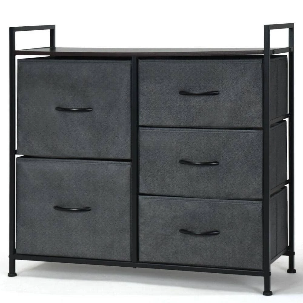 5-Dorm Dark Gray Room Unit Side Drawers Storage Cabinet by Boyel Living 3 5-Dorm Dark Gray Room Unit Side Drawers Storage Cabinet by Boyel Living