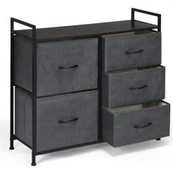 5-Dorm Dark Gray Room Unit Side Drawers Storage Cabinet by Boyel Living 12 5-Dorm Dark Gray Room Unit Side Drawers Storage Cabinet by Boyel Living -MODWAY store gray boyel living accent cabinets hysn 61823gr c3 1000