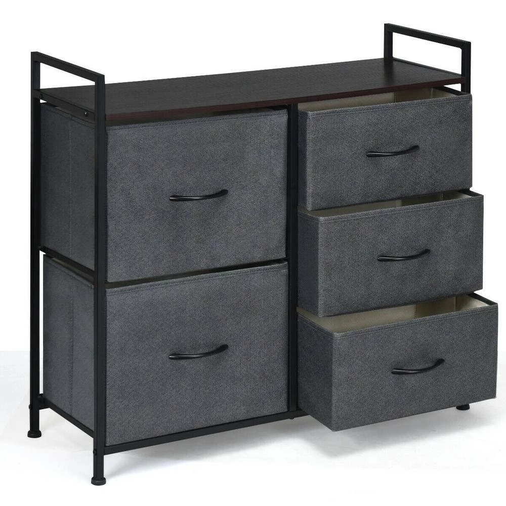 5-Dorm Dark Gray Room Unit Side Drawers Storage Cabinet by Boyel Living 6 5-Dorm Dark Gray Room Unit Side Drawers Storage Cabinet by Boyel Living - Image 4