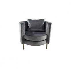 32 in. Accent Popular Grey Velvet Armchair with Pillow by Boyel Living